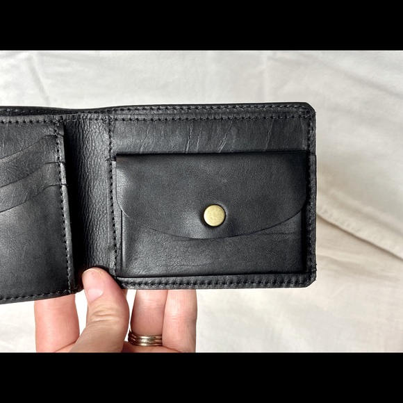 Handcrafted Super Soft Leather Black Genuine Leather Wallet Snap Pocket Men’s - Picture 8 of 10